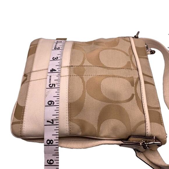 COACH Beige and Cream Canvas Signature Crossbody - Picture 9 of 9